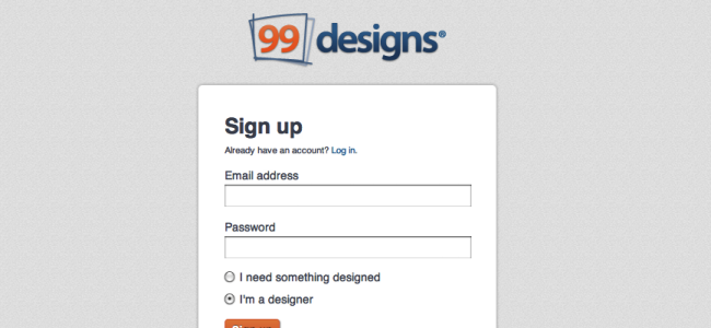 99designs - Designer Sign Up