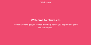 Welcome to Sharesies sign up greeting